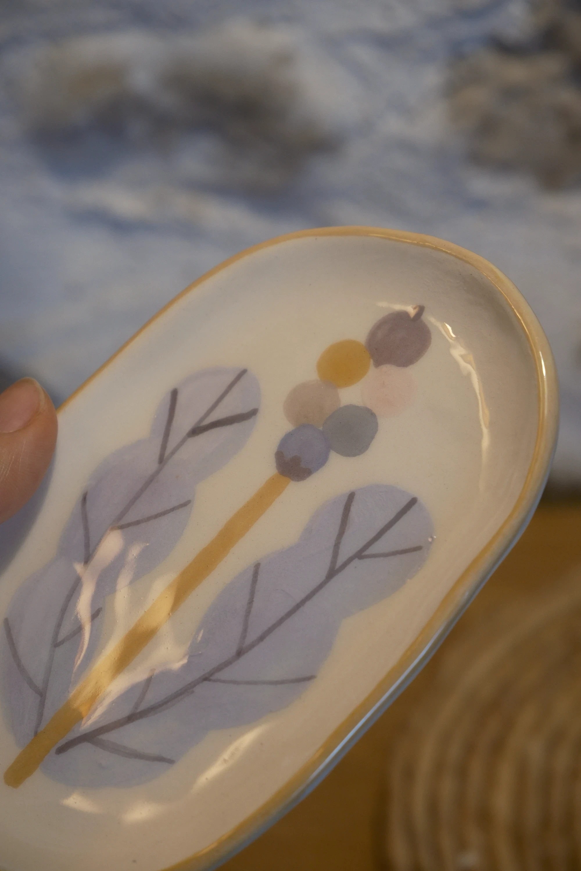 Porte savon fleurs jaune