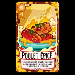 Carte de jeu Main Chanceuse illustrée d'une main verte souriante, avec un coût de 3 et un texte expliquant l'effet de révélation de cartes.