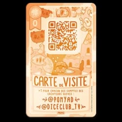 Carte à jouer dorée nommée Blason Scintillant, illustrée d'un blason couronné contenant trois cartes violettes, avec le texte : Accepte ce blason scintillant en remerciement de ton dévouement.