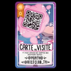Carte illustrée avec un bonhomme de neige portant un chapeau de sorcier violet. Le texte indique « ESBROUFE », « Merci pour cette première année Donjon & Procrastination » et comporte des signatures.