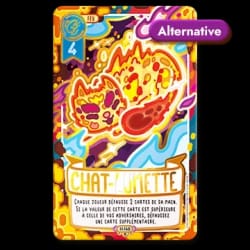 Carte de jeu "Le Léviathan", un monstre marin violet avec des tentacules et de nombreux yeux, entouré d'eau agitée, avec une valeur de 5 et un texte expliquant son effet de destruction de cartes.