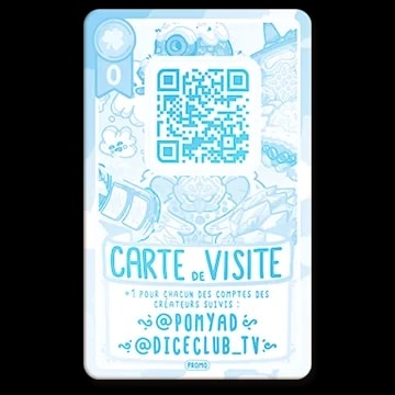Carte de jeu à collectionner dorée et violette représentant un personnage stylisé en sorcier au centre, avec l'inscription Carte Test en bas sur une bannière. Fond avec motifs géométriques et QR code.
