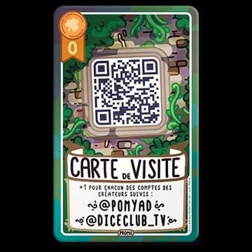 Carte de jeu « Grimoire Originel » illustrée avec un livre magique ouvert, des créatures fantastiques et des effets de texte expliquant un bonus de score lié à la série L'Aventure.