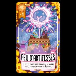 Carte de jeu Maelstrom illustrant un tourbillon bleu sombre avec des yeux brillants aspirant des débris, incluant le texte de règle : « Chaque joueur choisit une carte de la zone de score de son voisin ».