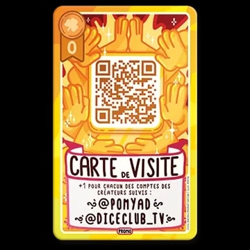 Carte de jeu dorée nommée Blason Scintillant, illustrée avec un écusson orné d'une couronne et de cartes, avec le texte : Accepte ce blason en remerciement de ton dévouement envers Donjon & Procrastination.