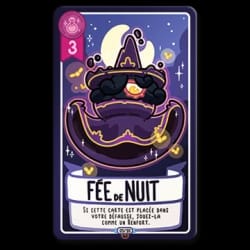 Carte de jeu intitulée Chatpitaine illustrant un chat pirate orange en colère portant un tricorne à tête de mort, entouré d'eau et de débris, avec le pouvoir de réduire les dés des adversaires de 2.