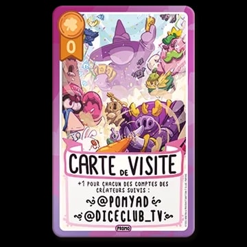 Carte de jeu "Blason Officiel" Donjon & Procrastination, illustrée d'un sceau rouge avec un gant tenant une carte, surmonté d'un château et marquée "Promo 2023" en bas.