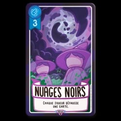 Carte de jeu intitulée Chatpitaine illustrant un chat pirate orange en colère portant un tricorne à tête de mort, entouré d'eau et de débris, avec le pouvoir de réduire les dés des adversaires de 2.