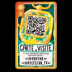 Carte de jeu "Plume de création" avec une illustration de plume, un score de -1, et un texte expliquant comment révéler une carte pour appliquer son effet et ajouter sa valeur.