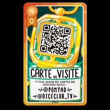 Carte de jeu "Plume de création" avec une illustration de plume, un score de -1, et un texte expliquant comment révéler une carte pour appliquer son effet et ajouter sa valeur.