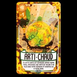 Carte de jeu Hameçon avec un dessin d'hameçon doré et un fruit violet dans l'eau. Le texte indique de défausser une carte pour en récupérer une de type Soutien. Icône -1 en haut à gauche.