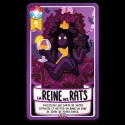 Carte de jeu illustrant un chat guerrier nommé Pépère le Garde, portant un casque et une lance, avec une valeur d'attaque de 5 et un texte indiquant une restriction sur le ciblage des adversaires.