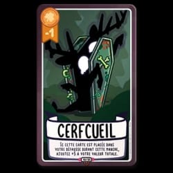 Carte de jeu illustrée représentant un poisson rose en armure tenant un bouclier en cristal et un sceptre sous l'eau. Le titre est "Poisson de Korass" avec un texte de règle sur fond blanc.