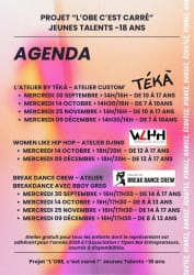 Affiche noire pour l'événement « Press Play Vol 2 » le 21 juin 2026 au 194 rue d'Alésia à Paris, présentant un brunch et une scène ouverte avec des photos de convives dans une ambiance festive.