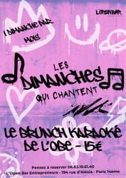 Affiche rose et violette annonçant un concert des Numaïches, avec notes de musique, cœurs, silhouettes et informations de réservation.