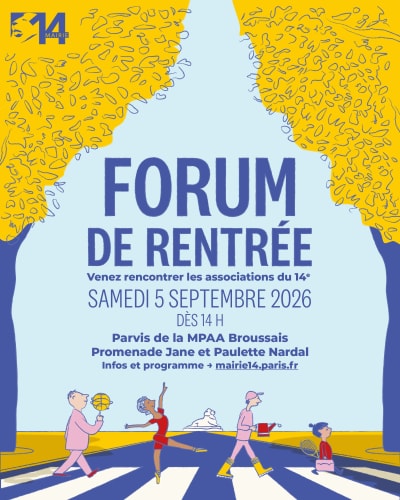 Affiche noire pour l'événement « Press Play Vol 2 » le 21 juin 2026 au 194 rue d'Alésia à Paris, présentant un brunch et une scène ouverte avec des photos de convives dans une ambiance festive.
