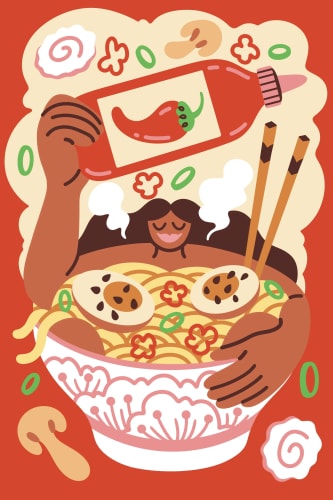 Affiche pour l'événement HÉRITAGES à Nantes, illustrée avec des portraits colorés de personnes diverses, entourés de fleurs, annonçant des discussions, DJ sets, open mic et ateliers pour enfants.