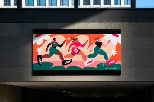 Affiche pour l'événement HÉRITAGES à Nantes, illustrée avec des portraits colorés de personnes diverses, entourés de fleurs, annonçant des discussions, DJ sets, open mic et ateliers pour enfants.