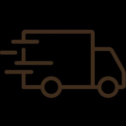 Icône de camion de livraison en mouvement indiquant une expédition rapide et illustrant la livraison offerte Fiamme à partir de 60€ d'achat.