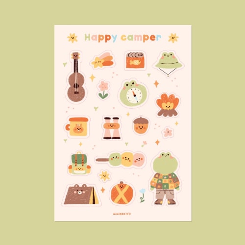 Planche de stickers - Happy camper