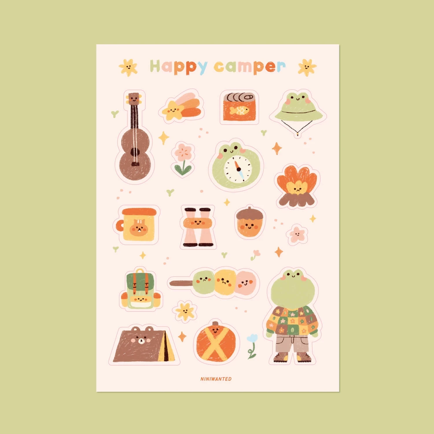 Lámina de pegatinas - Happy camper