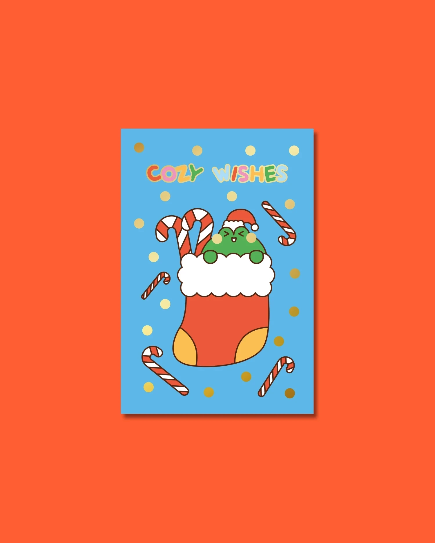 Postal con dorado - Cozy wishes