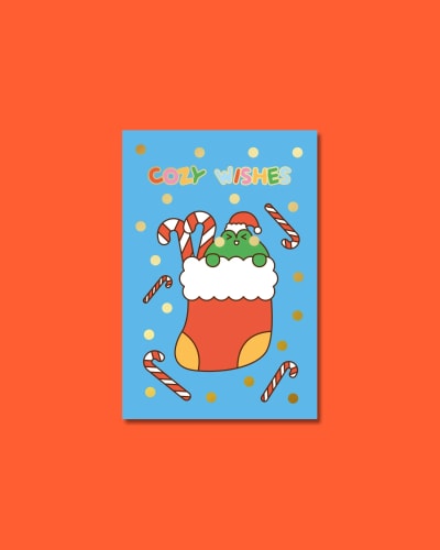 Postal con dorado - Cozy wishes