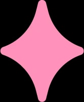 Une étoile rose de style pixel art, avec des contours gris clair, isolée sur un fond noir.