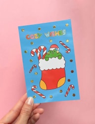Postal con dorado - Cozy wishes