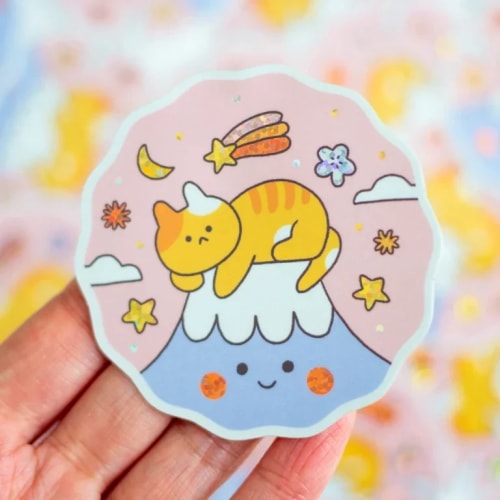 Sticker - Cat on Mount Fuji