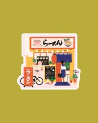 Pegatina - Tienda de ramen Buta-chan
