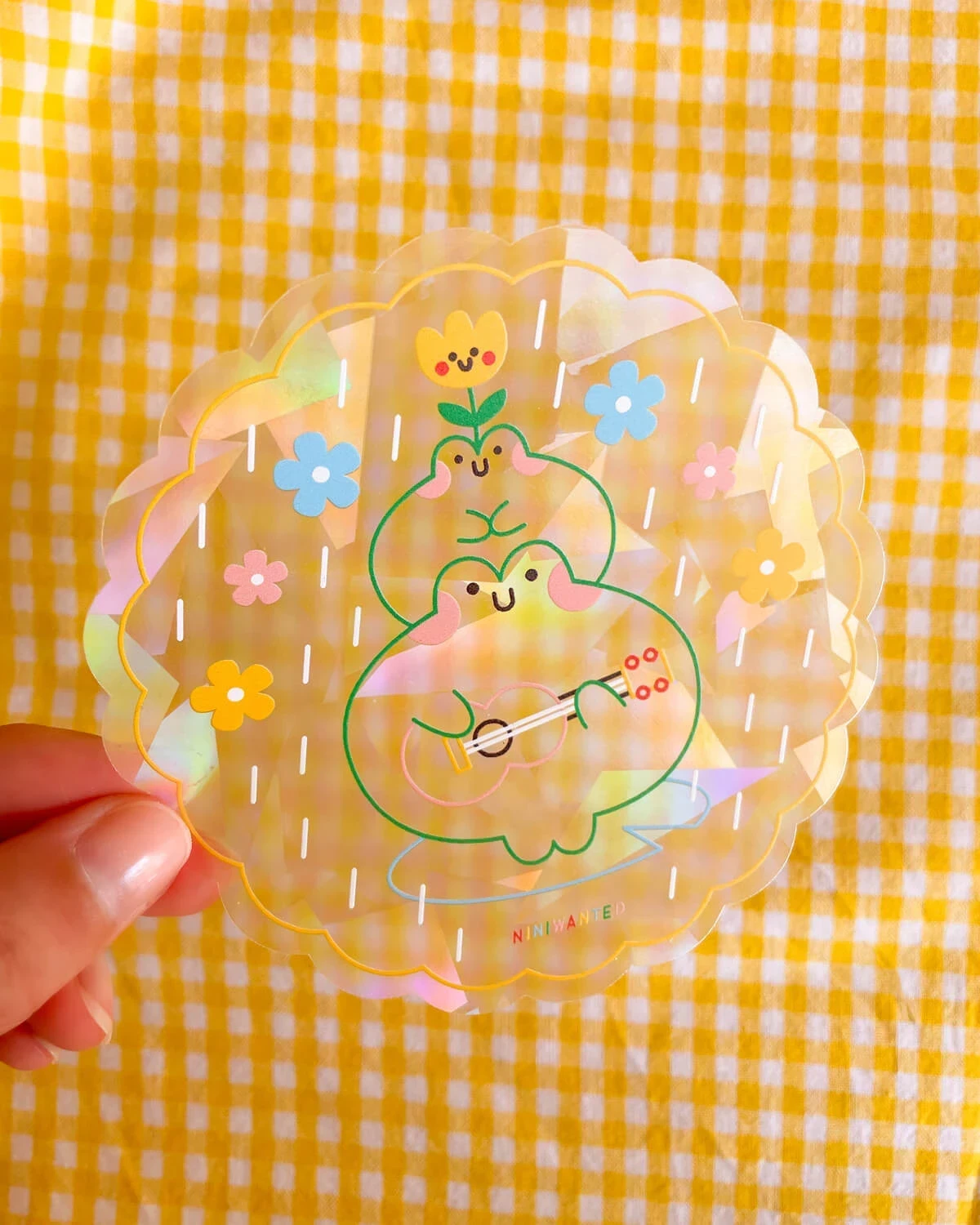 Suncatcher sticker - Frogs ukulele