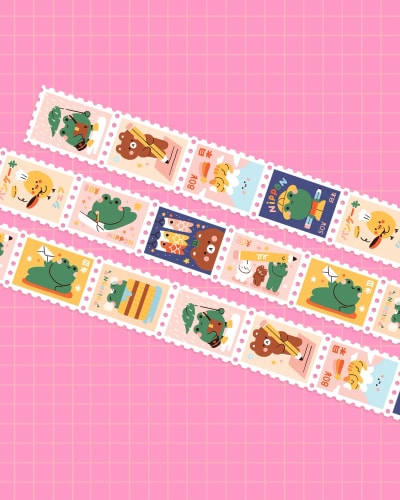 Washi tape - Timbres Love from Japan