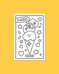 Postal para colorear - Helado
