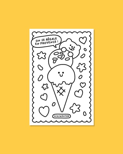 Postal para colorear - Helado