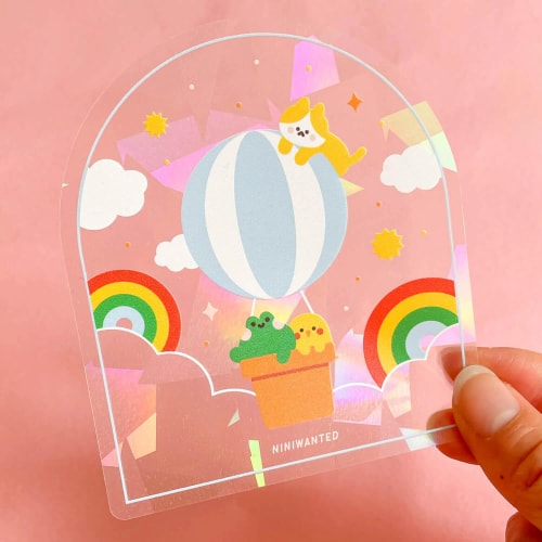 Suncatcher sticker - Up in the clouds