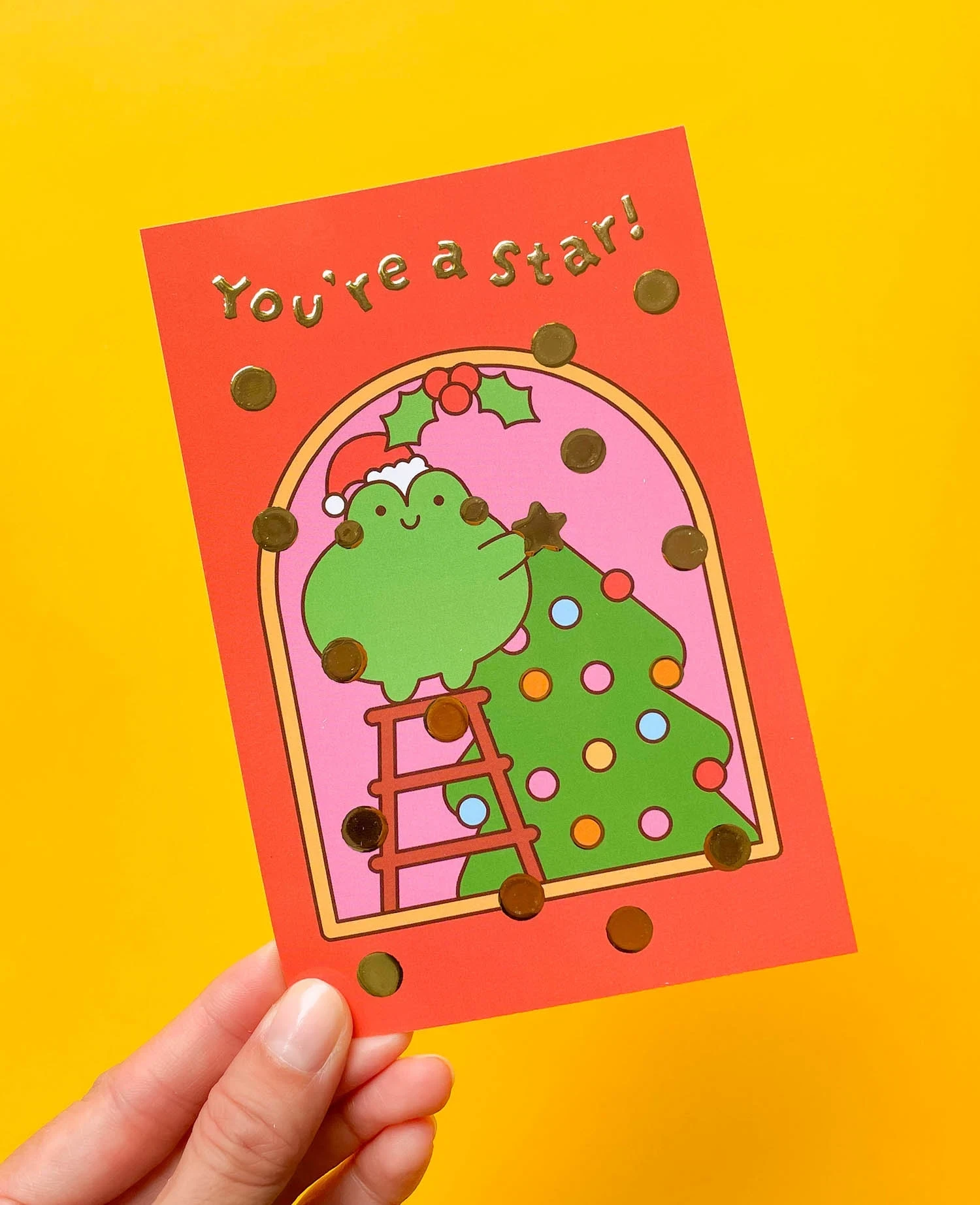 Postal con dorado - You're a star