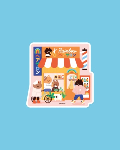 Sticker - Rainbow Hair Salon