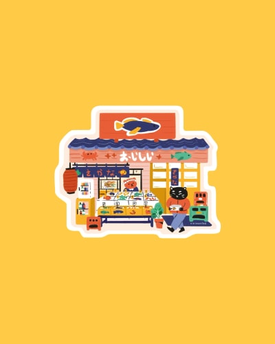 Sticker - Fish shop
