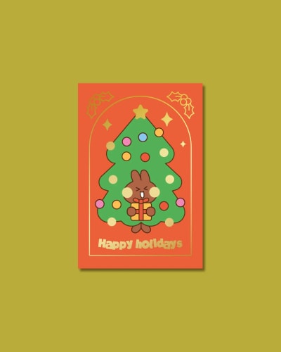 Carte postale à dorure - Happy holidays