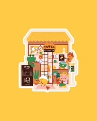 Pegatina - Café de amigos