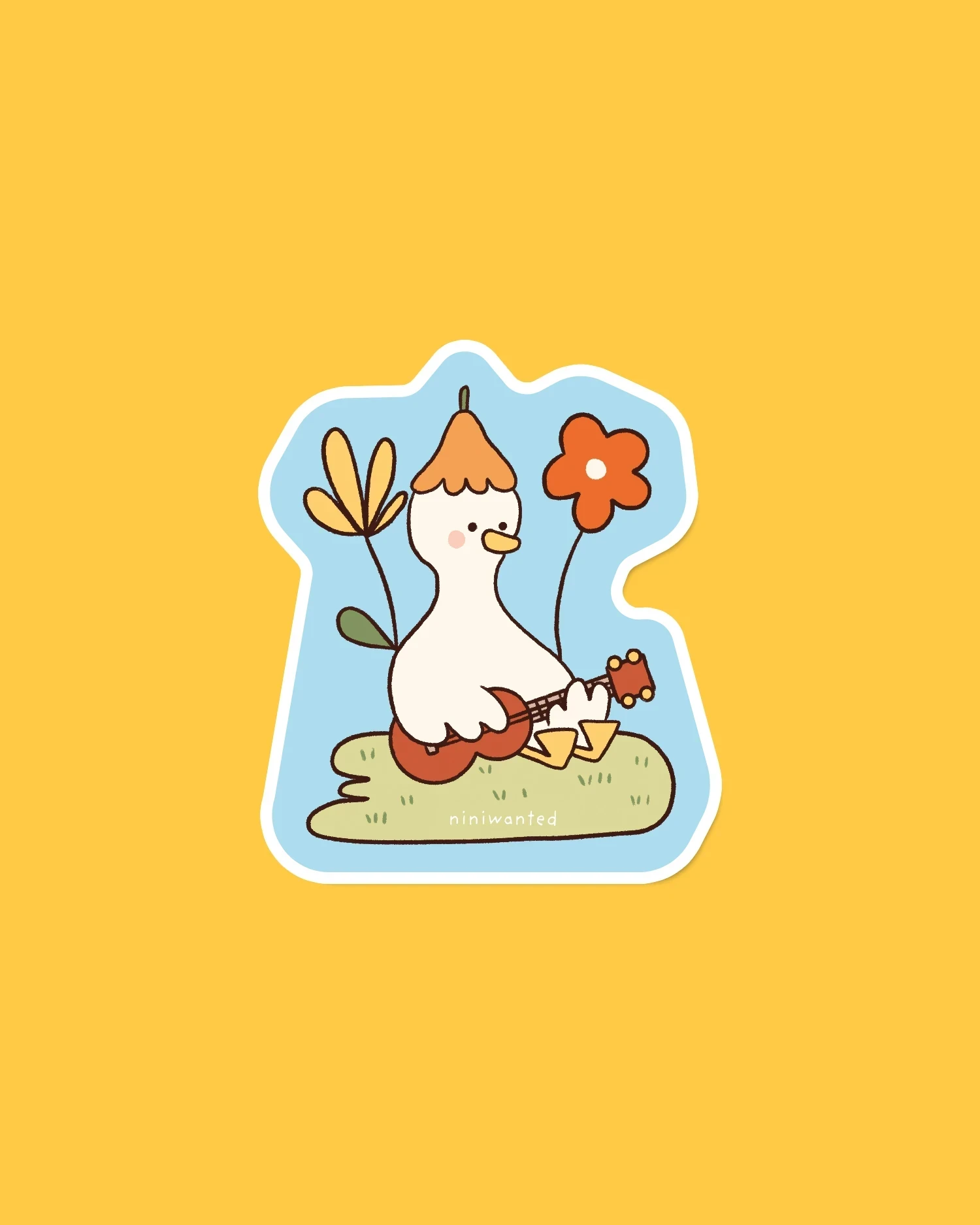 Pegatina - Pato ukelele