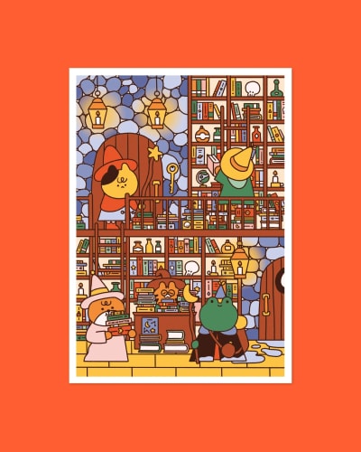 Affiche - Wizard's library