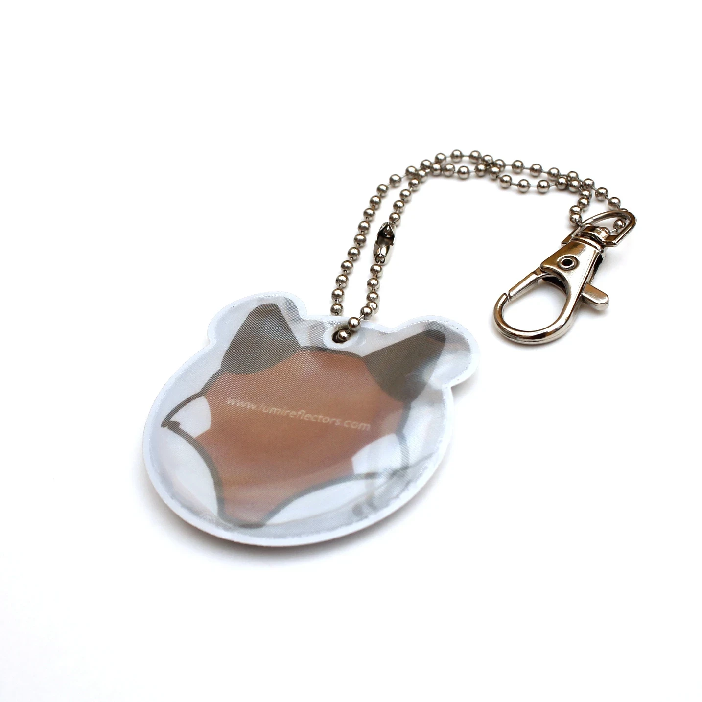 Réflecteur renard mignon avec chaîne en métal