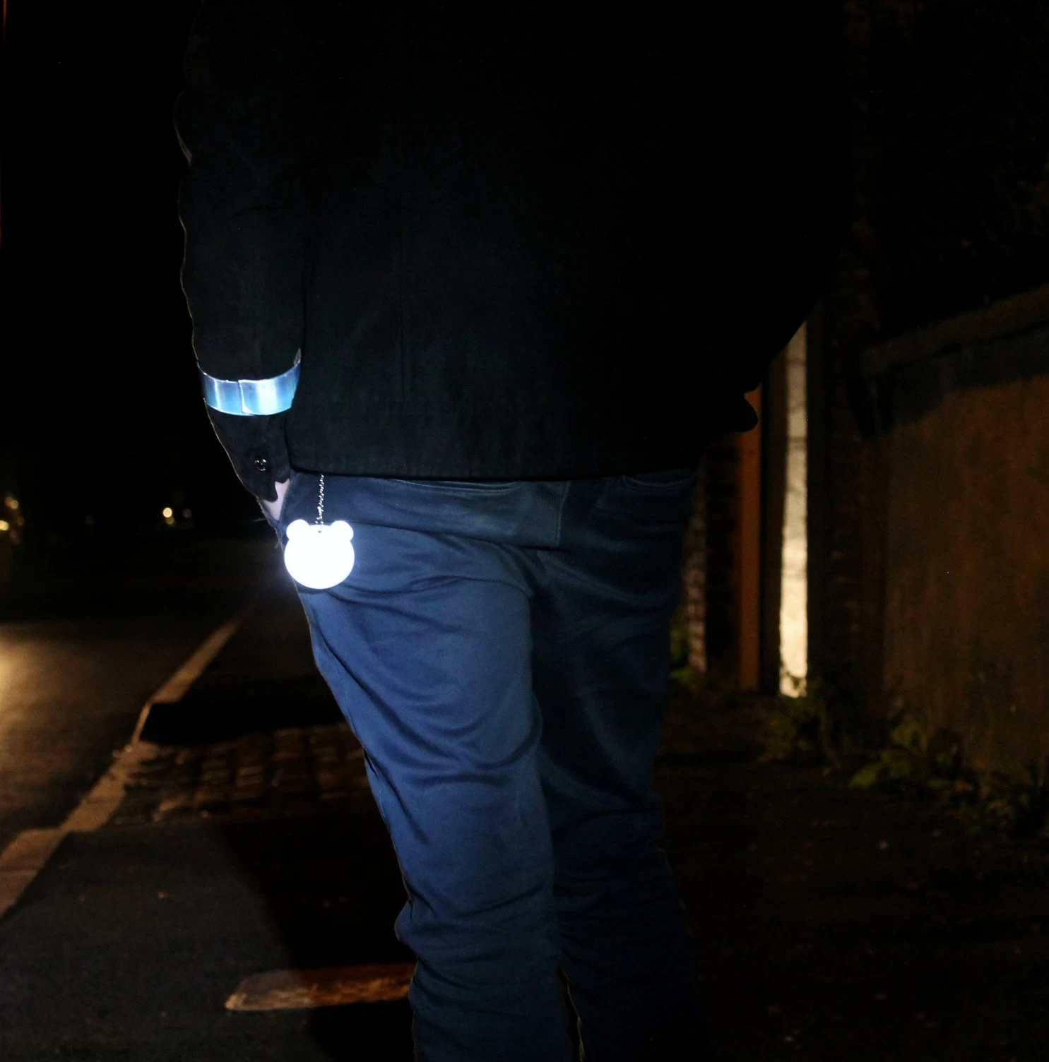 Joli réflecteur panda avec une chaîne en métal