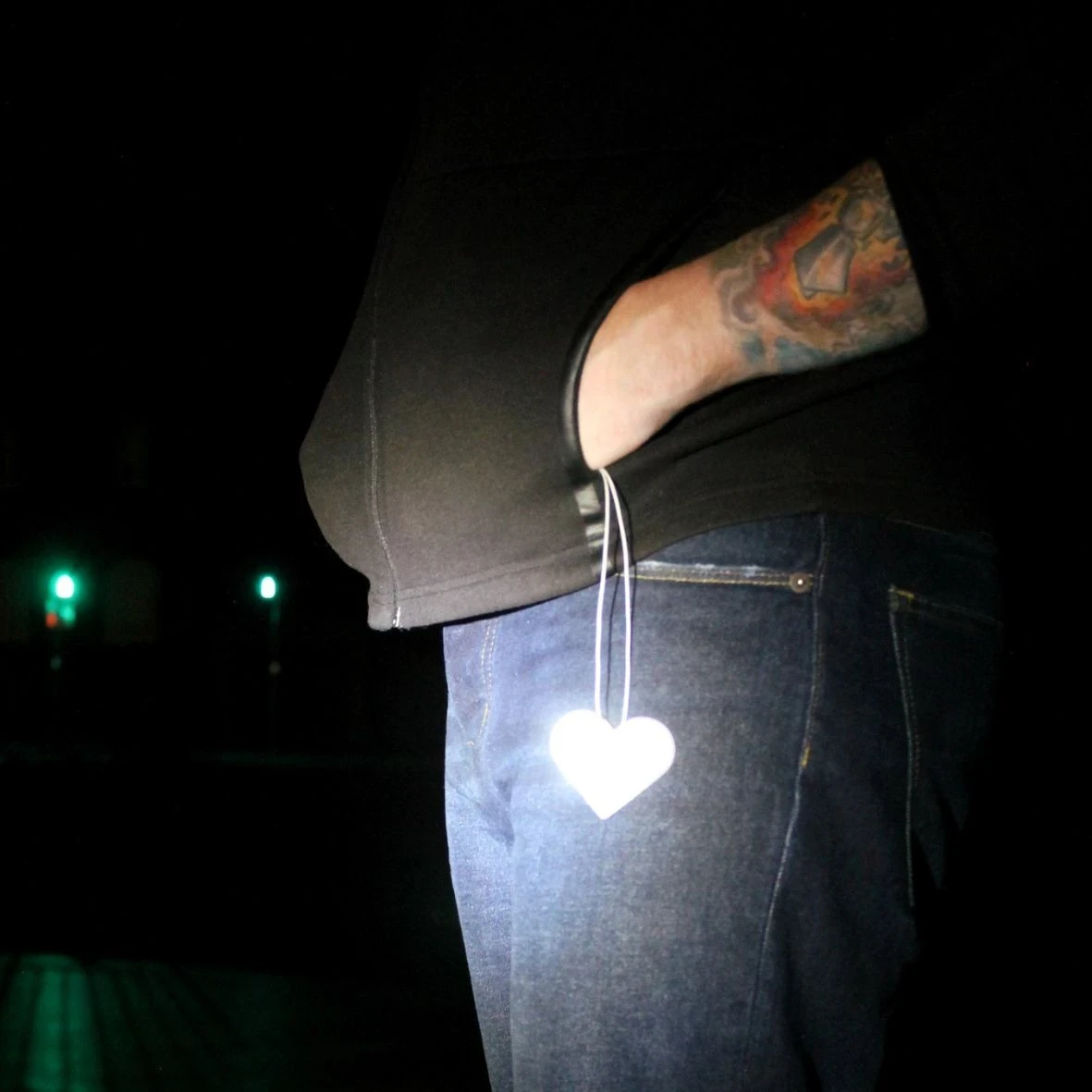 Réflecteur coeur avec ficelle