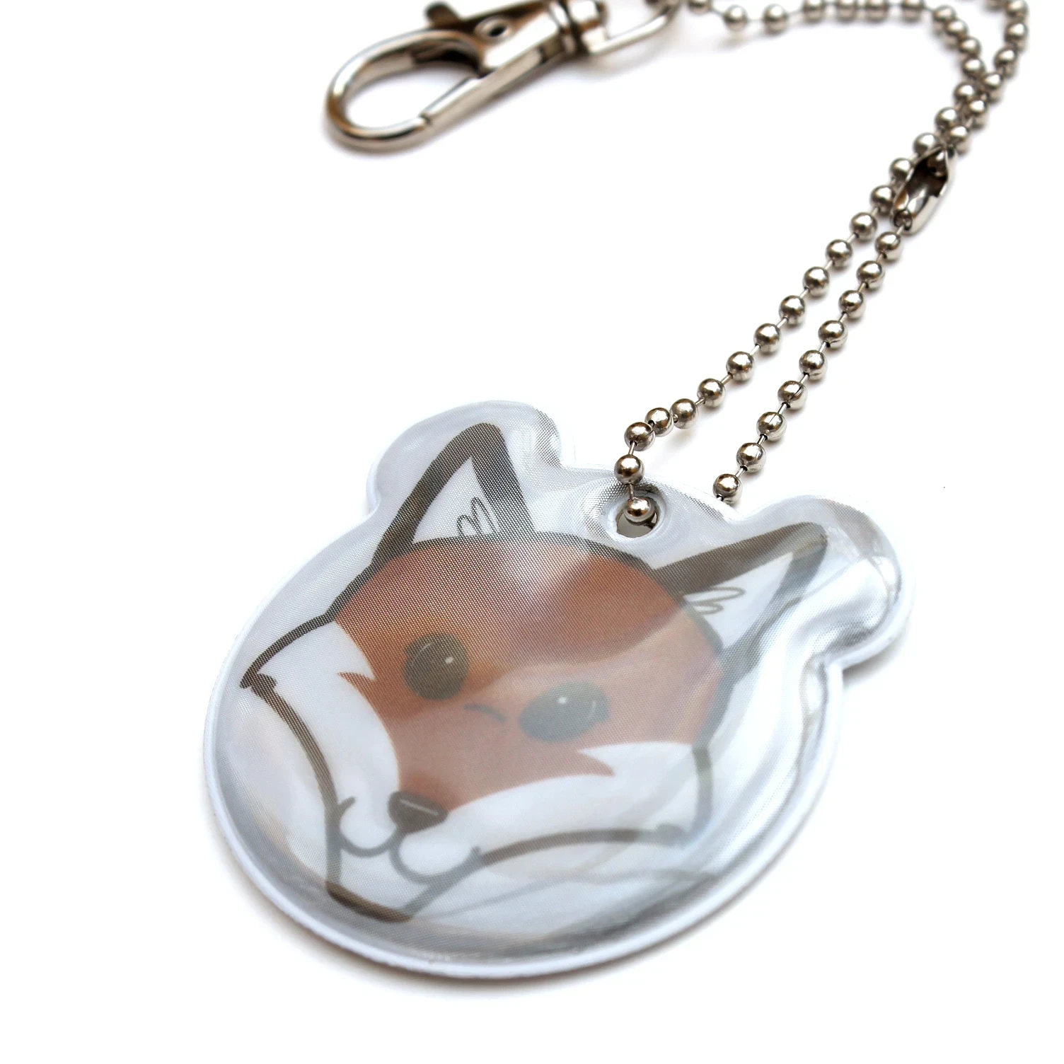 Réflecteur renard mignon avec chaîne en métal