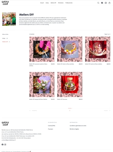 GUEULE DE LOUP - Site e-commerce