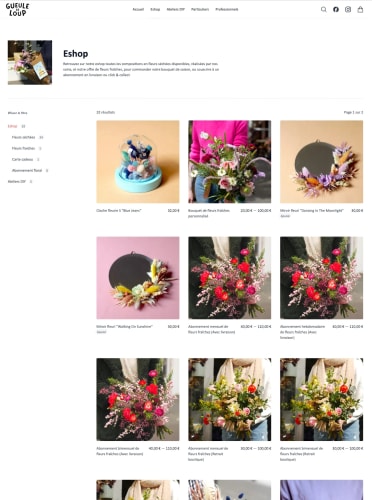 GUEULE DE LOUP - Site e-commerce