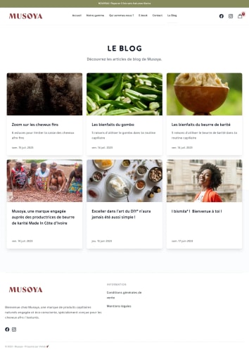 MUSOYA - Site e-commerce